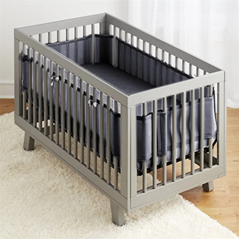 

Summer Breathable Baby Crib Bumper Safety Crash Babys Bed Bumpers Newborn Bedding Sets Rails Anti Fall Down Solid Color