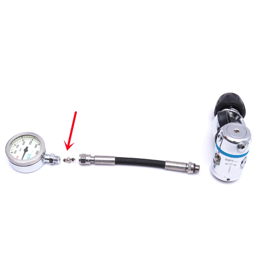 1pc Dive Residual Pressure Gauge/high Pressure Pipe Valve Core T End Air Spool 18mm For SPG Swivel High Pressure T End Air Spool
