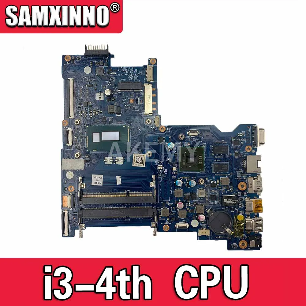 

Laptop motherboard For HP Pavillion 15-AC 250 G4 i3-4th CPU Mainboard AHL50/ABL52 LA-C701P 817993-601 216-0867030