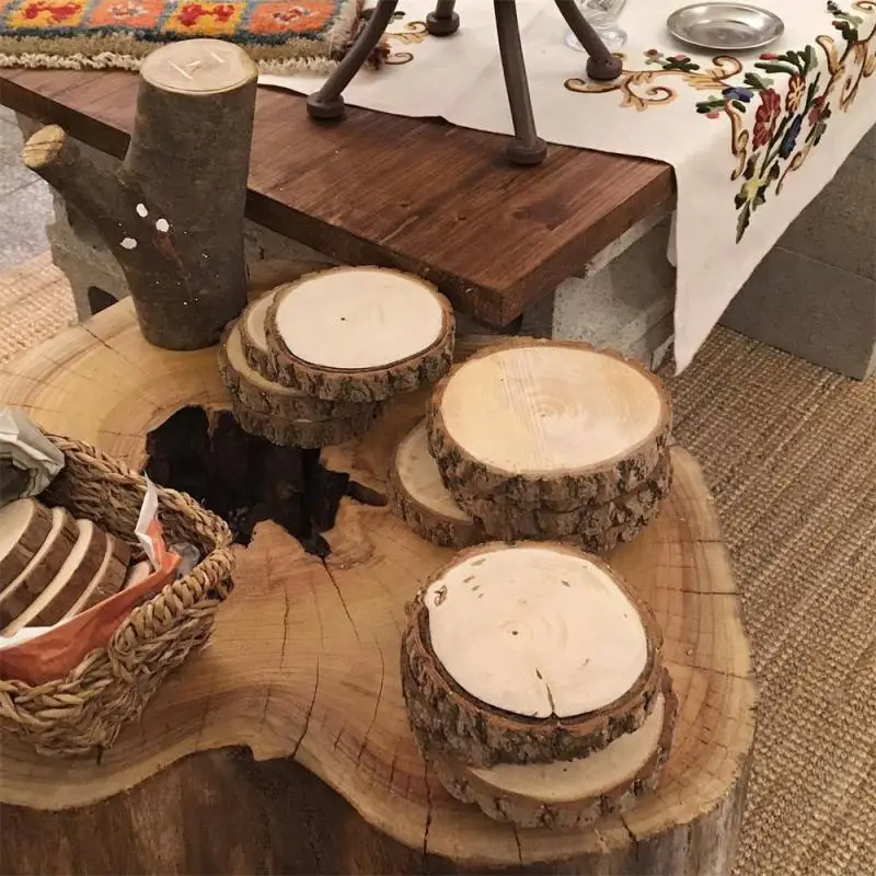 

Cocktail Decorative Insulation Mat Multifunctional Portable Coaster 2023 Round Table Mat Solid Wood Anti-slip Mat Vintage