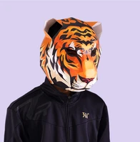 cosplay props tiger full face headgear mask paper art diy paper mold funny chinese year of the tiger dance mascot