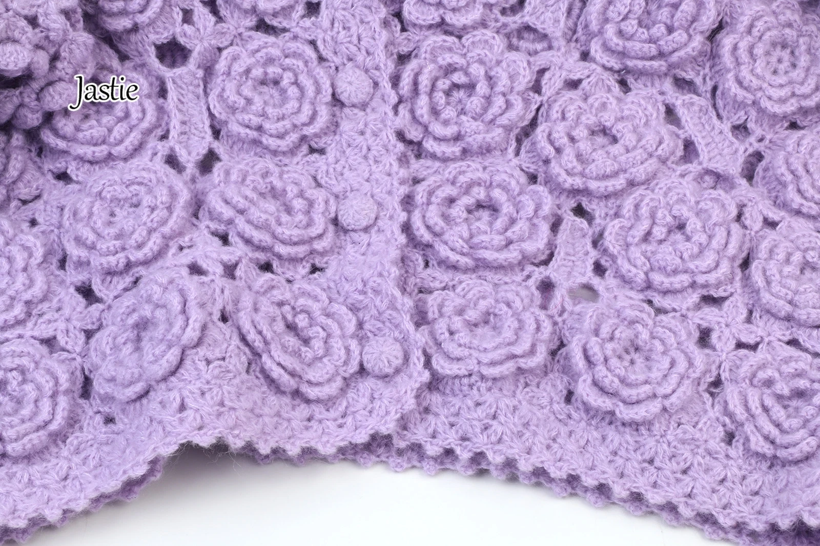 Женский мохеровый свитер Jastie фиолетовый с длинными рукавами и трехмерным