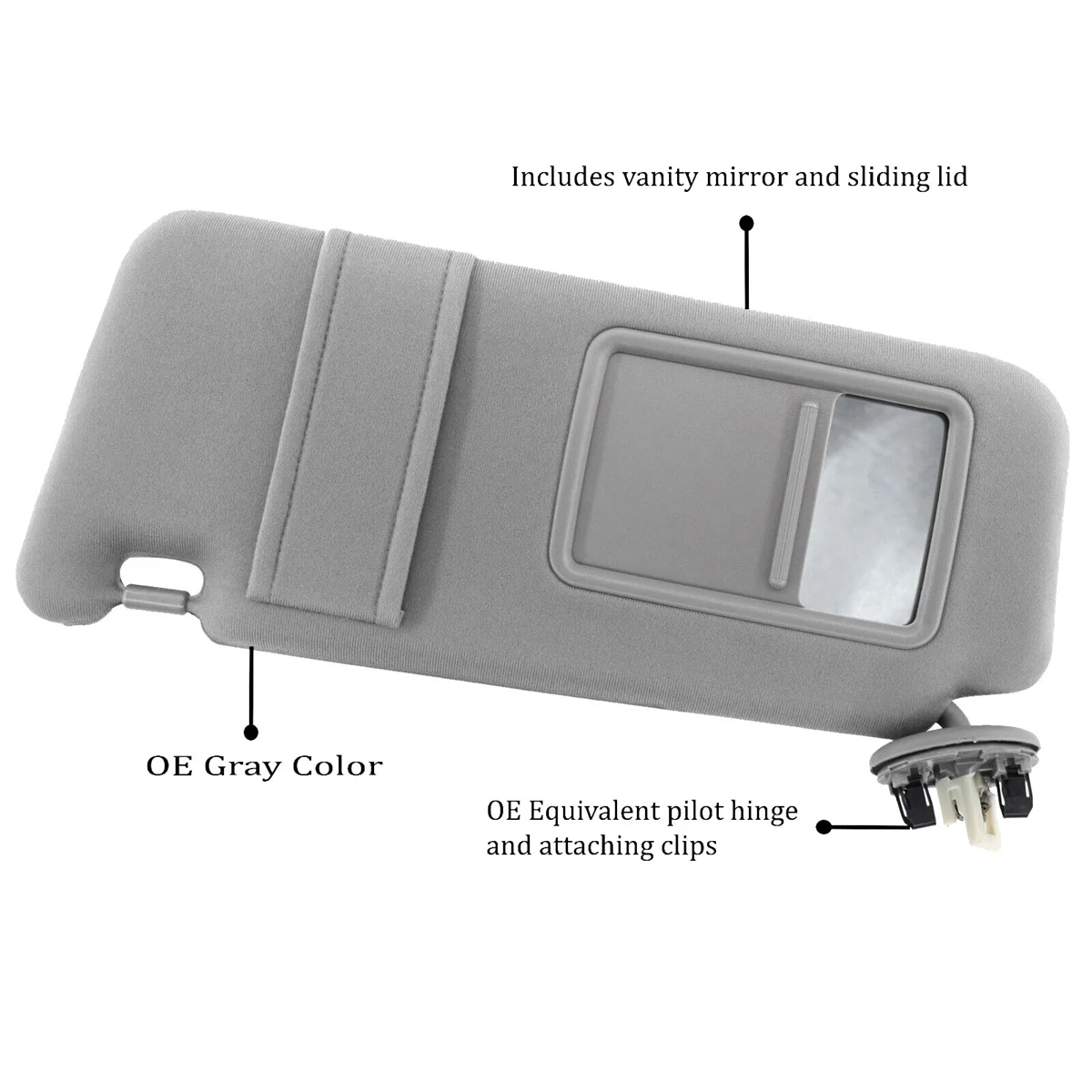 Правая сторона серый автомобильный солнцезащитный козырек для Toyota Camry 2007 2008 2009 2010