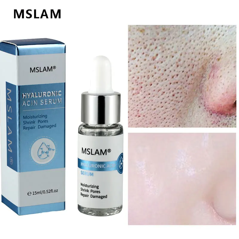 

Pore Shrink Serum Hyaluronic Acid Nourish Moisturizing Exfoliating Dryness Repair Face Pores Treatment Essence Liquid Skin Care