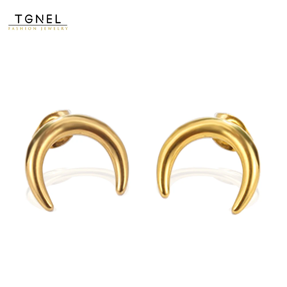 Серьги-гвоздики TGNEL Moon для женщин серьги из нержавеющей стали модные ювелирные