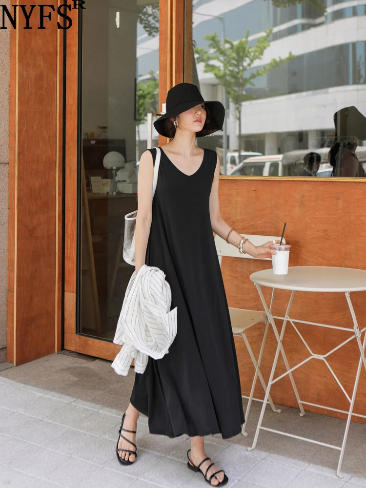 

Женское платье с вышивкой NYFS, Длинное свободное платье в Корейском стиле с коротким рукавом и клубникой, лето 2023