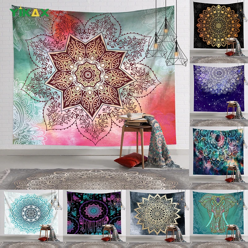 

Nordic Mandala Tapestry Wall Hanging Covering Yoga Background Blanket Sofa Bedside Aesthetic Art Bedroom Home Decor Accessories
