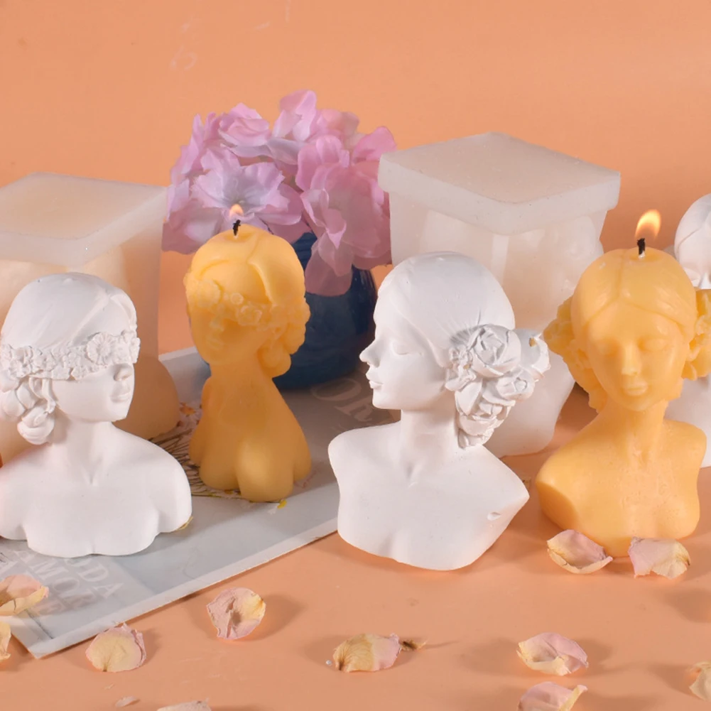 

Aromatherapy Plaster Candle Silicone Mold Handmade Wax Statue Candle Soap Mould DIY Gifts for Home Decoration