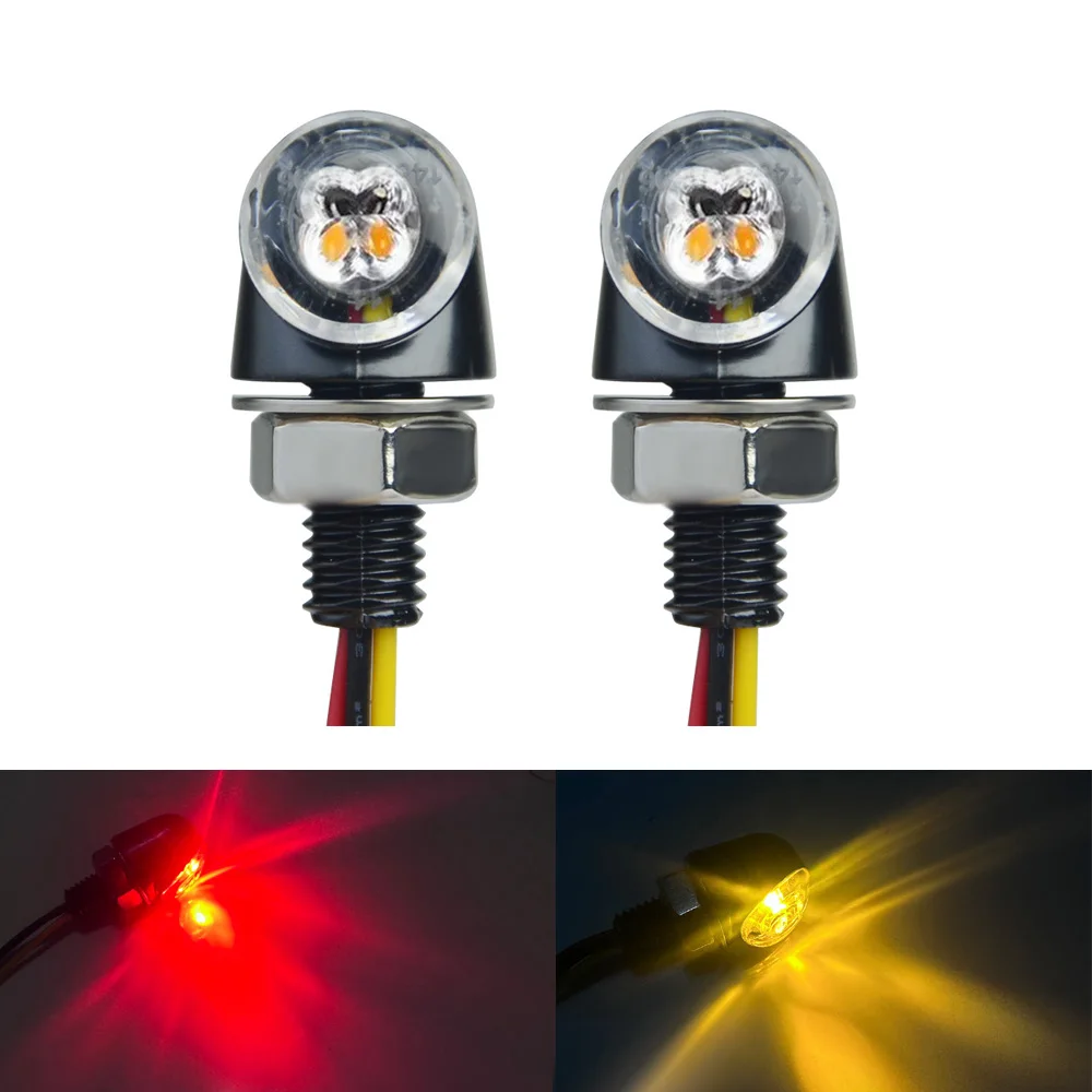 

8 Мм Мини-мотоциклетный Светодиодный Индикатор Указателя Поворота DRL, Алюминиевый Передний И Задний Фонарь