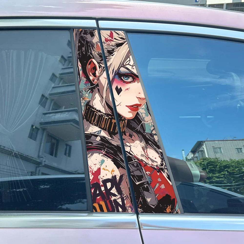 Граффити авто Джокер девушка наклейки B-стойка ПЭТ водонепроницаемые центр