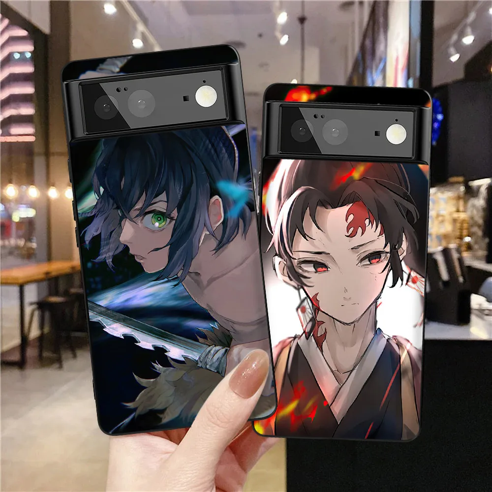 

Ghost Slayer Cartoon Phone Case For Google Pixel 6 6Pro 6a 5a 4a 3a 2 3 4 5 5G XL Soft TPU Fundas