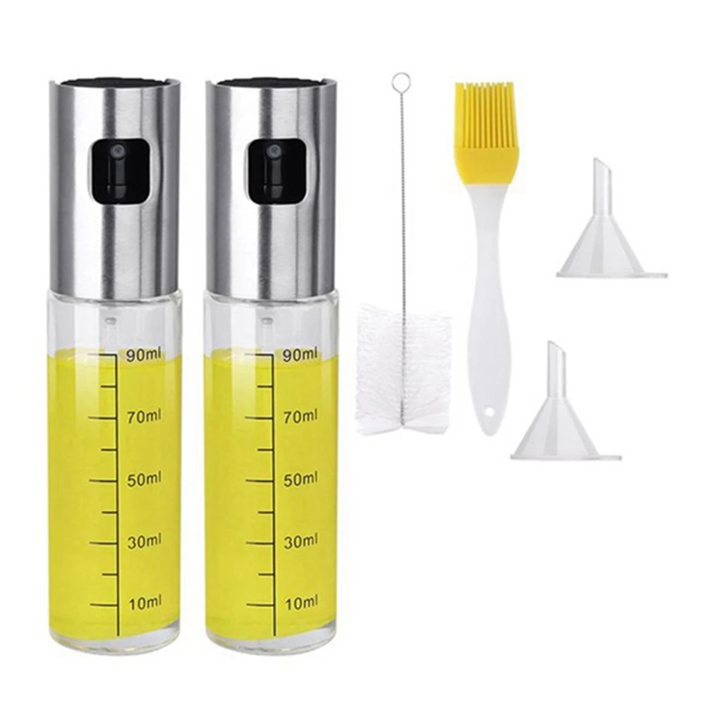 

Oil Sprayer Set with Transparent&Double Scale Design,Oil Spray Bottle,Oil Spray for Salad,BBQ,Kitchen Baking,Roasting