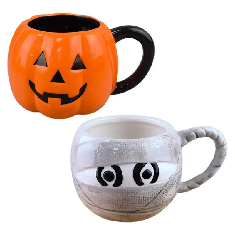 

Pumpkin Coffee Mug Halloween Themed Pumpkin Cup Funny Ceramic Pumpkin Fall Mugs Halloween Theme Party Favor Decorative Mug