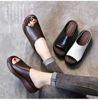 women sandals fashion wedges platform shoes female slides slippers breathable pu lightweight ladies footwear large size35 42
