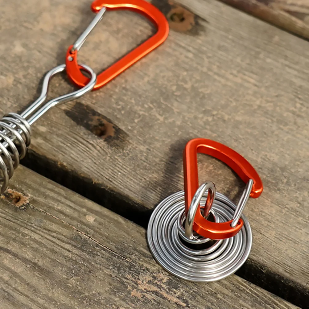 

4 Pcs Spring Tent Board Peg Octopus Deck Peg Outdoor Tent Camping Tent Spring Buckle Tent Hooks Board Pegs Tent Camping