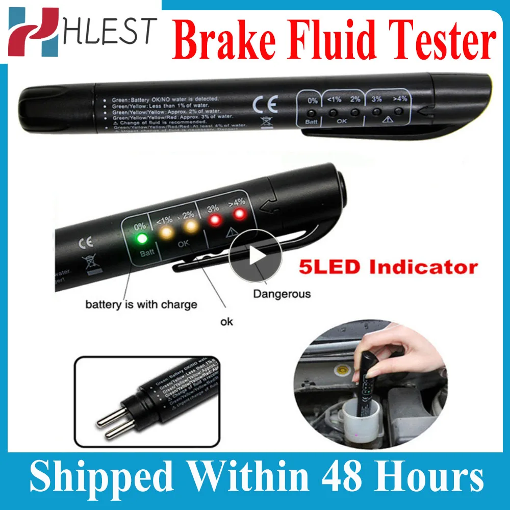 

Тестер тормозной жидкости, ручка для автоматического тестирования тормозной жидкости, 5 лампочек, Дисплей индикатора для DOT3/DOT4, электронная ручка, цифровой тестер тормозной жидкости