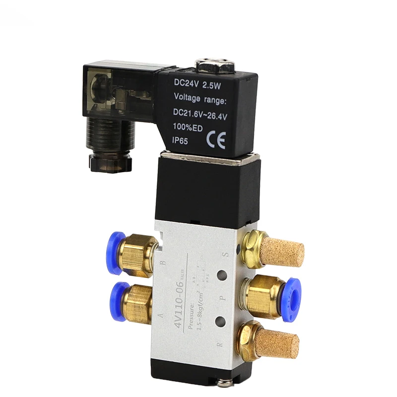 Электромагнитный клапан 4V110-06 1/8 12 В 24 110 220 5 ходовых отверстий 2 положений