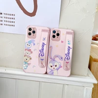 disney stellalou cartoon bracelet phone case for iphone 12 11 pro max x xr xs max 7 8 plus se shockproof soft leather cover