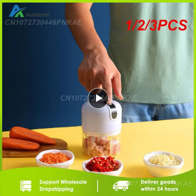 

1/2/3PCS 250mL Mini Electric Garlic Masher Chopper Cutter Ginger Masher Machine for Kitchen Food Crusher Chili Vegetable USB
