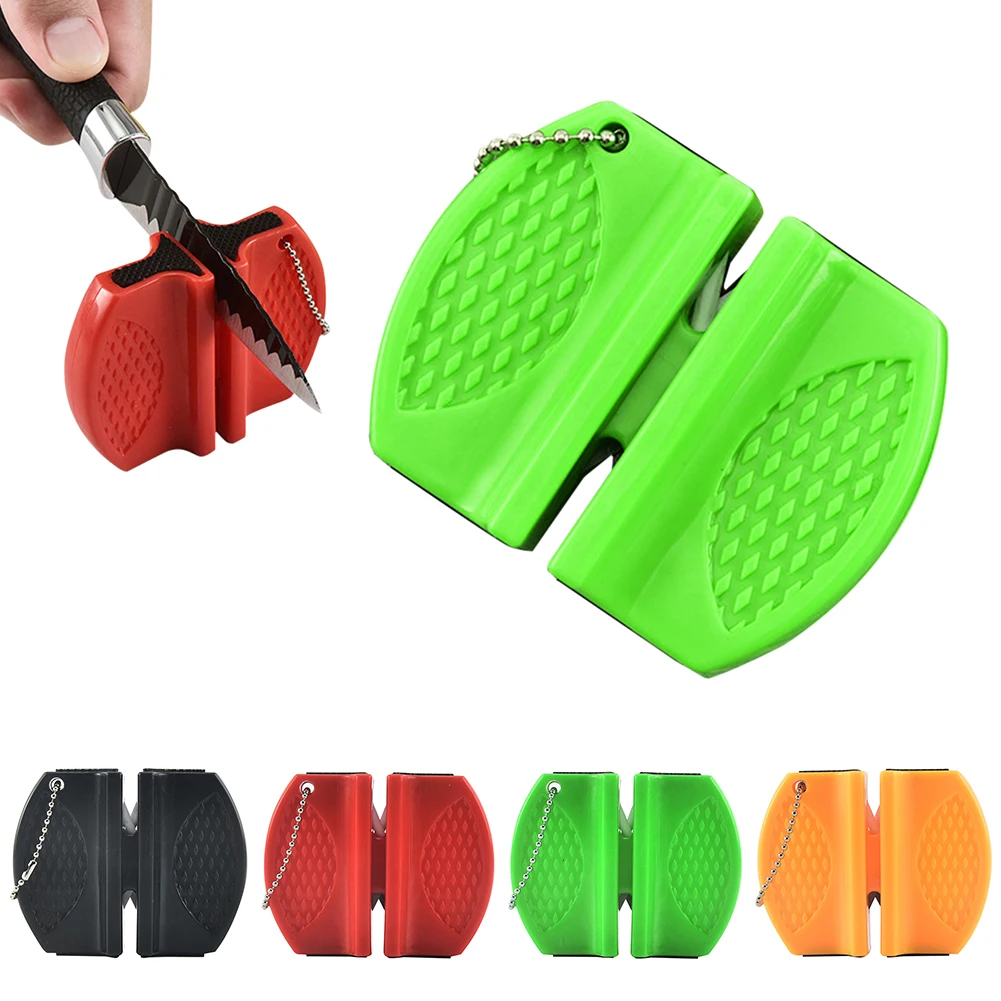 

Портативный мини-точильный камень для ножей, кухонный инструмент, многофункциональная Двусторонняя уличная точилка для ножей из нержавеющ...