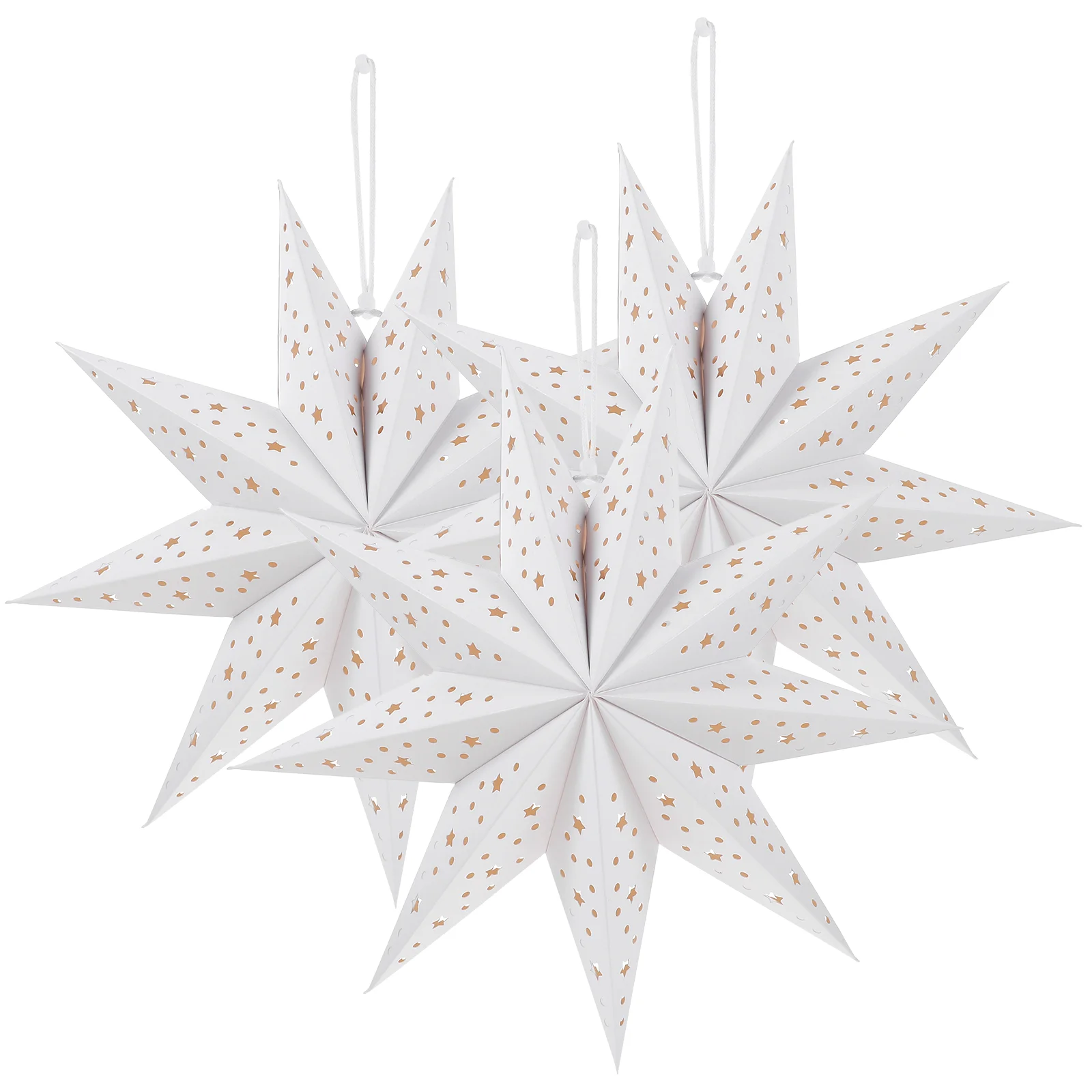 

3 шт. Рождественский бумажный фонарь с острыми звездами, бумажный Звездный потолочный абажур, подвесное украшение для свадьбы, Рождества, строительное украшение для дома