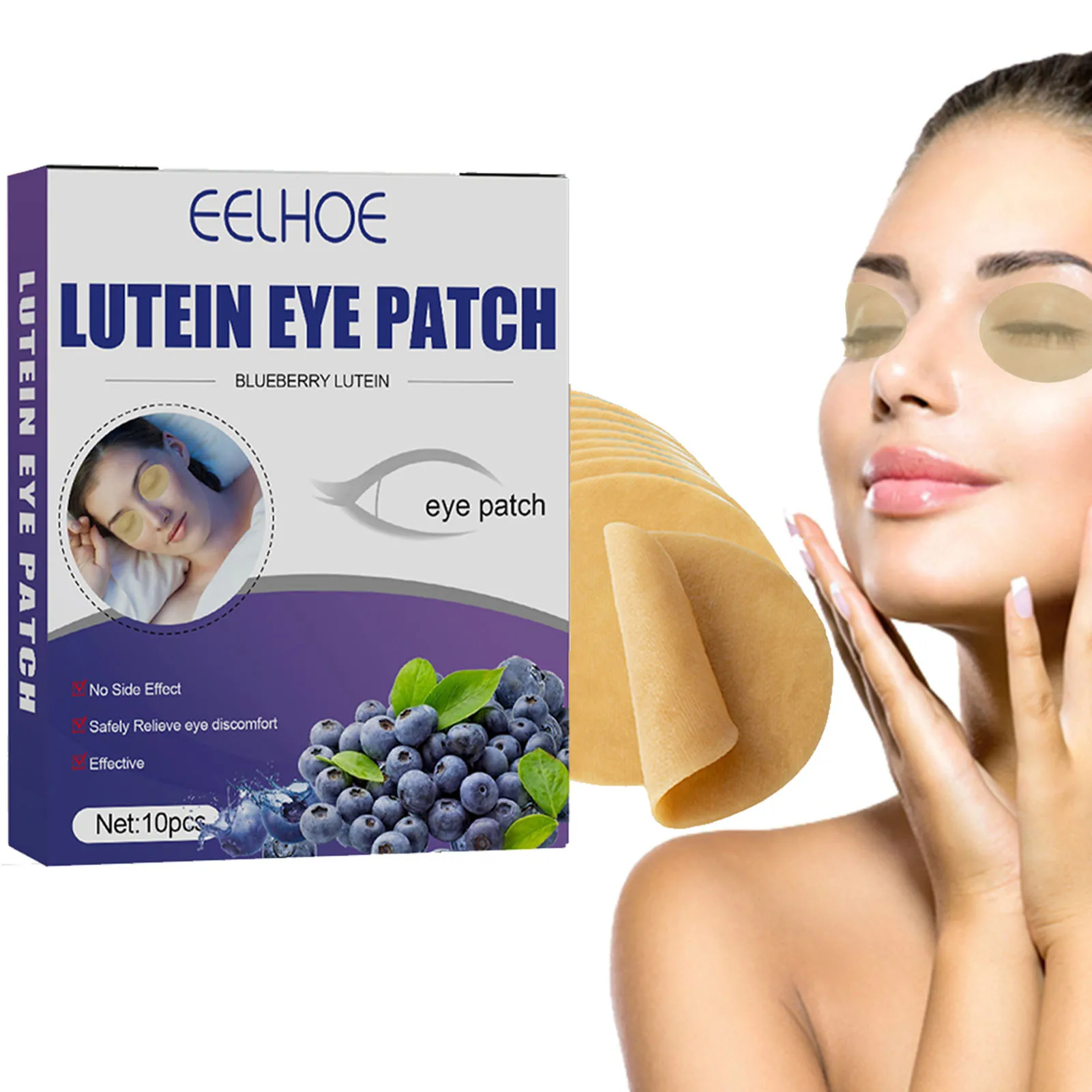 

Under Eye Patches Cold Compress Non-woven Eye Patch Blueberry Lutein Eye Patch For Relief Eye Discomfort Removal Fatigue Make