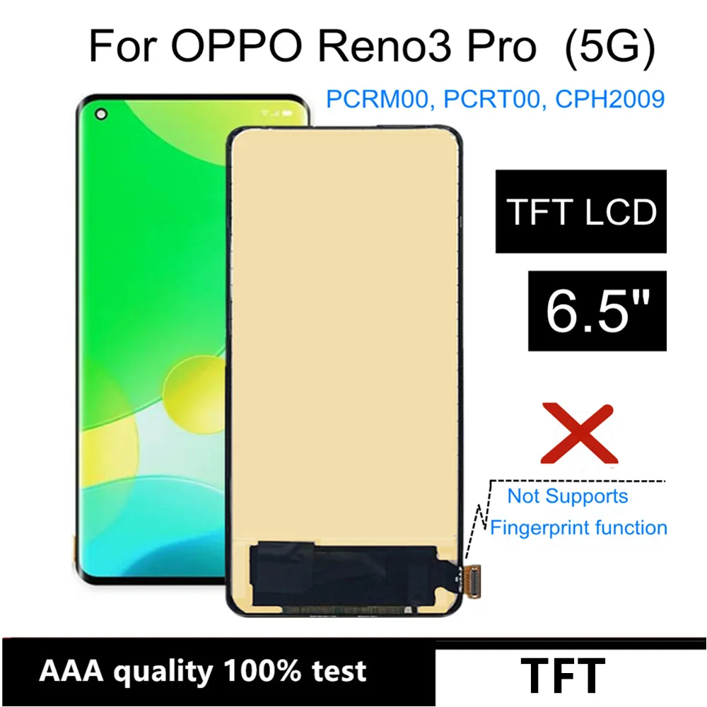 

6.5" TFT For OPPO Reno3 Pro 5G PCRM00 PCRT00 LCD Display Touch Screen Digitizer Assembly For Reno 3 Pro CPH2009 LCD Display