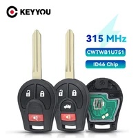 keyyou remote car key for nissan sunny oem factory keyless entry id46 chip fob transmitter cwtwb1u751 34 button 315mhz
