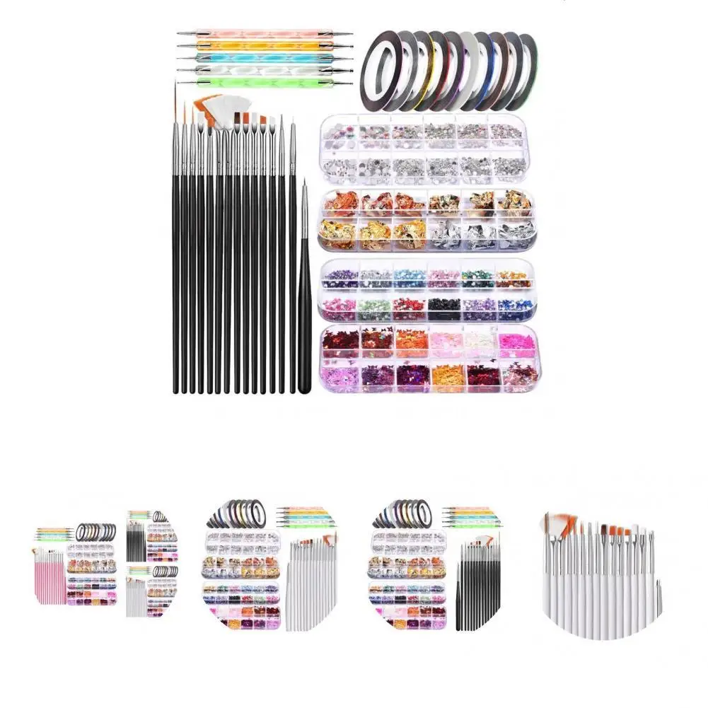 

1 комплект, ручка для дизайна ногтей, с блестками