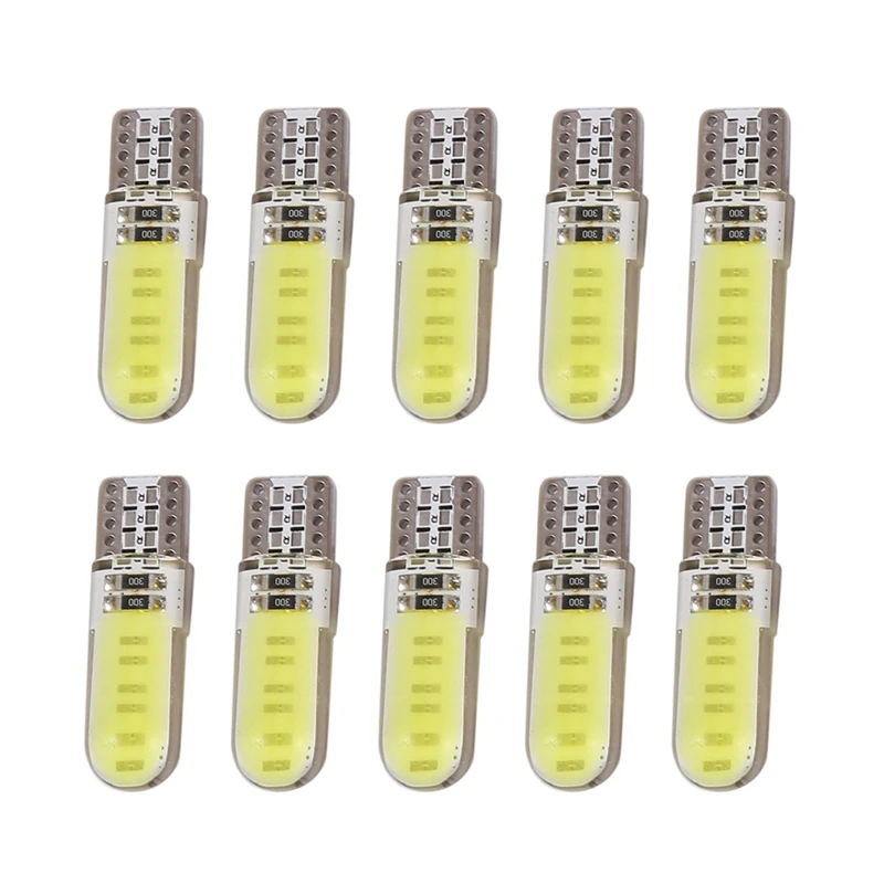 

10 шт., автомобильные светодиодсветодиодный лампы T10 W5W COB