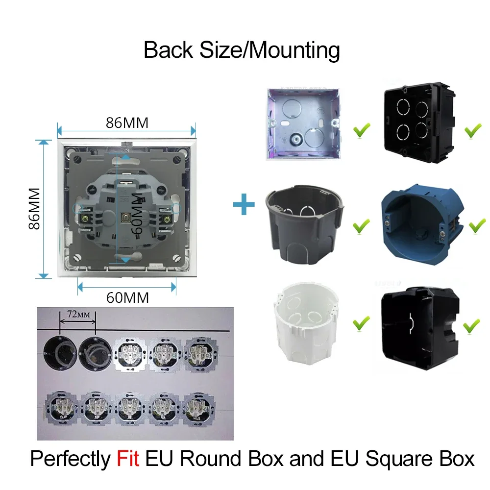 157*86 мм EU металлическая серая серебристая алюминиевая панель двойная Евророзетка