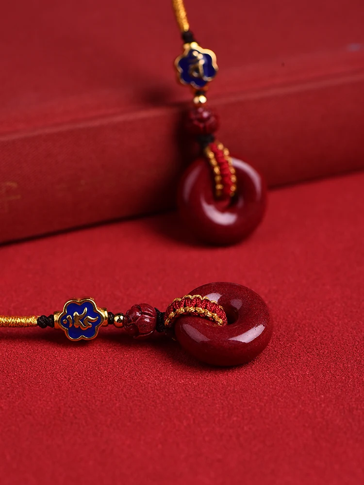 Натуральная изысканная киноварь подвеска для мобильного телефона женская