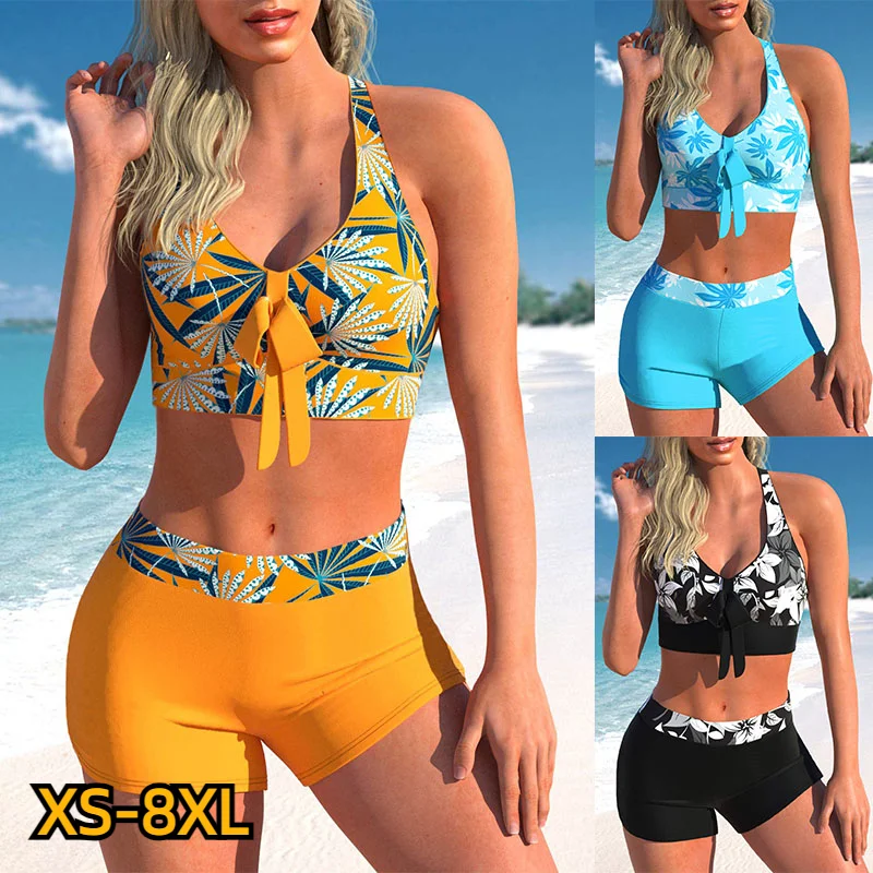 2023 женские Танкини с высокой талией, Летний Новый дизайн, купальники с принтом, купальник, бикини, купальный костюм, комплект из двух предметов, женский пляжный костюм
