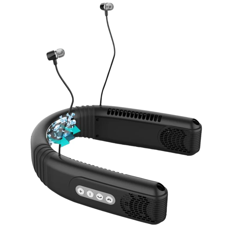 

Cooling Lazy Wireless Hanging Neck Fan With Bluetooth Headset Removable Outdoor Silent Small Air Conditioning Fan