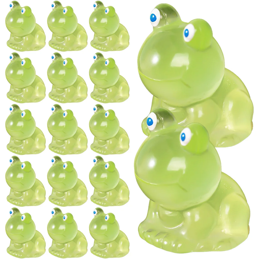 

25 Pcs Little Frog Ornament Figurines Cute Office Decor Ornaments Cartoon Statues Resin Crafts Mini Sculptures Home