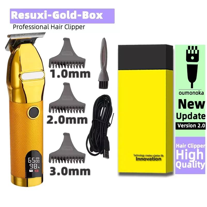 

NEW2023 New in Professional Hair Clipper Rechargeable 0mm Shaver Beard Trimmer Men Hair Cutting Machine Beard Barber Hair Cut