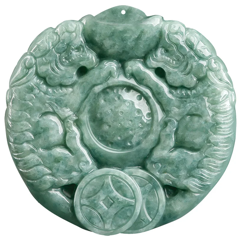 

Burmese Jade Tiger Pendant Gemstone Amulet Men Green Jewelry Gift Natural Fashion Jadeite Accessories Luxury Emerald Necklace
