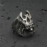 punk retro style skeleton stainless steel mens ring hip hop personality street motorcycle rock jewelry boyfriend gift