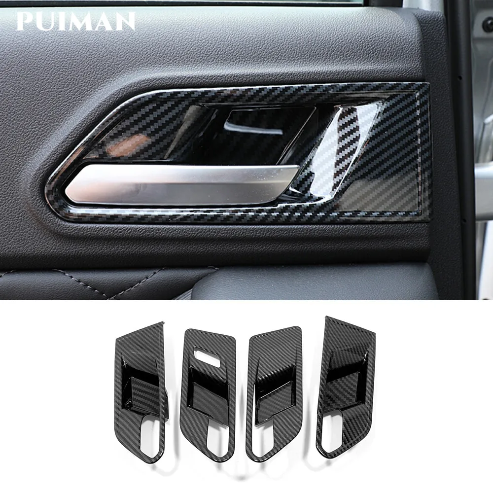 For Great Wall Cannon GWM Poer Ute 2021 2022 interior Accessories Carbon Car inner door armrest handle bowl decor sticker Cover  - buy with discount