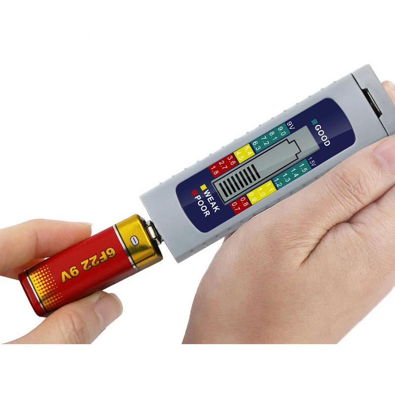 

Digital Battery Tester Universal 9V 1.5V AA AAA Button Battery Capacity Tester Cell Volt Checker Capacitance Diagnostic Tool