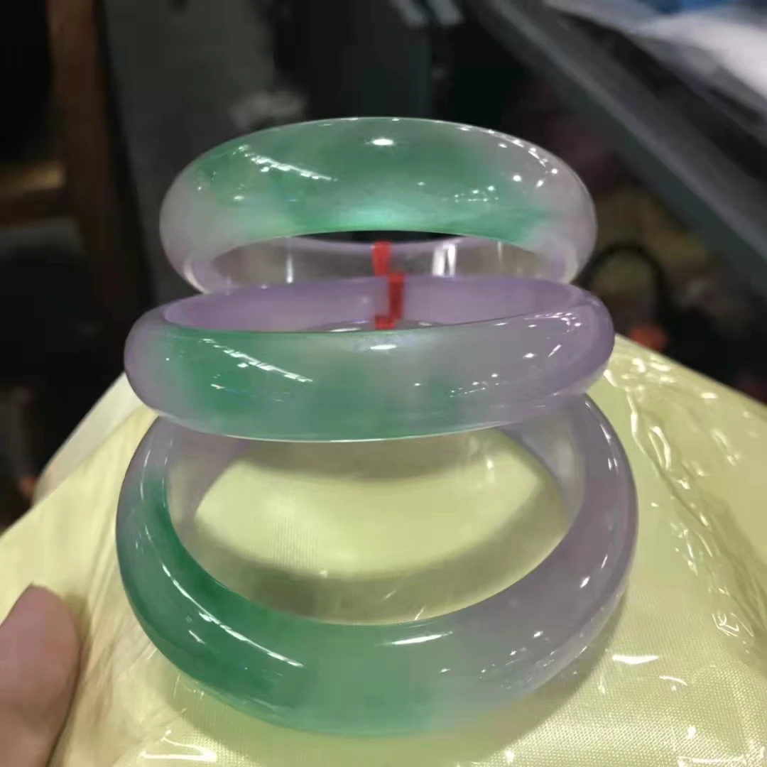 Редкий Натуральный ядеит украшение для рук ледяной вид фиолетовый растущий