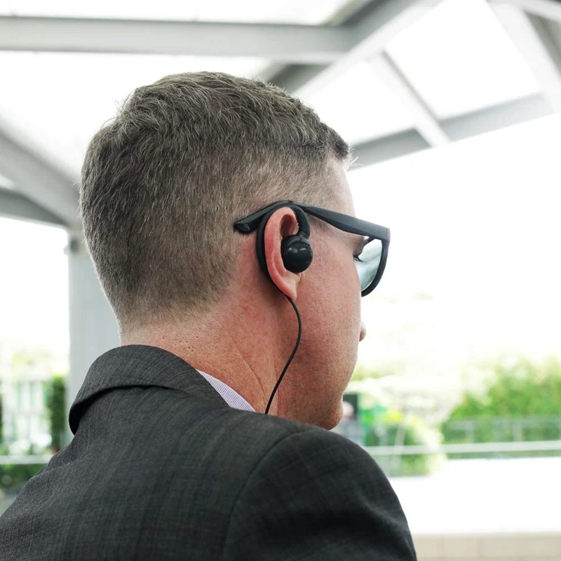 CLS1110 Walkie Talkie Earpiece Headset Compatible with Motorola Radio CP200, RDM2070D, CLS1413, HKLN4604, PU Material, Black