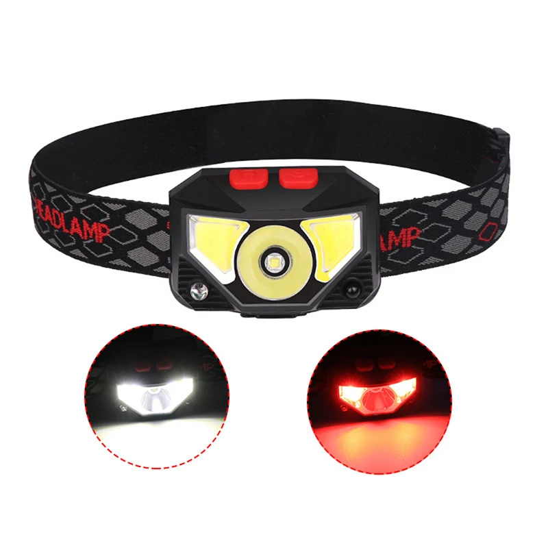 

8 Modes Handfress Motion Sensor Powerful LED Headlight headlamp Head Lamp COB Flashlight Torch head light For Camping, fishing