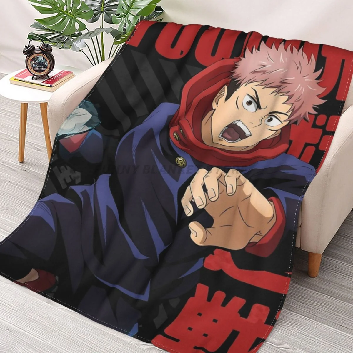 

Jujutsu Kaisen Yuuji Itadori Yuji Throws Blankets Collage Flannel Ultra-Soft Warm picnic blanket bedspread on the bed