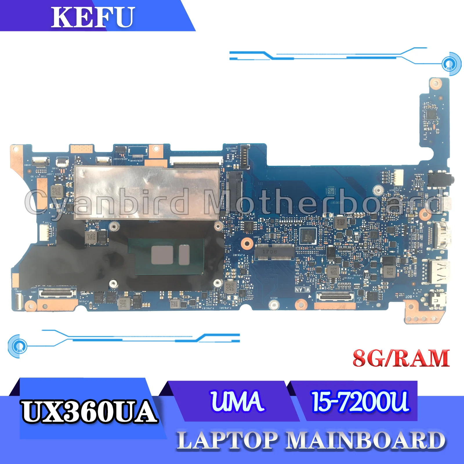 

KEFU ноутбук UX360UA I5-7200U 8 ГБ/RAM Материнская плата ASUS ZenBook Flip UX360UAK UX360U UX360 материнская плата для ноутбука UMA