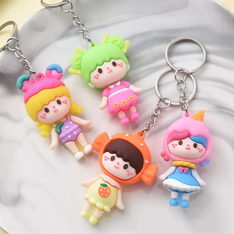 Креативная подвеска мультяшная девочка, хит продаж, брелок для ключей, подвеска для сумки для мальчиков и девочек