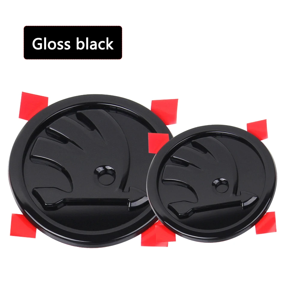 2 шт., 80 мм/90 мм, 3D эмблема автомобиля, значок капота, передний и задний багажник, логотип для Skoda Fabia 1 2 Octavia a7 RS Superb Rapid Yeti Karoq Vision