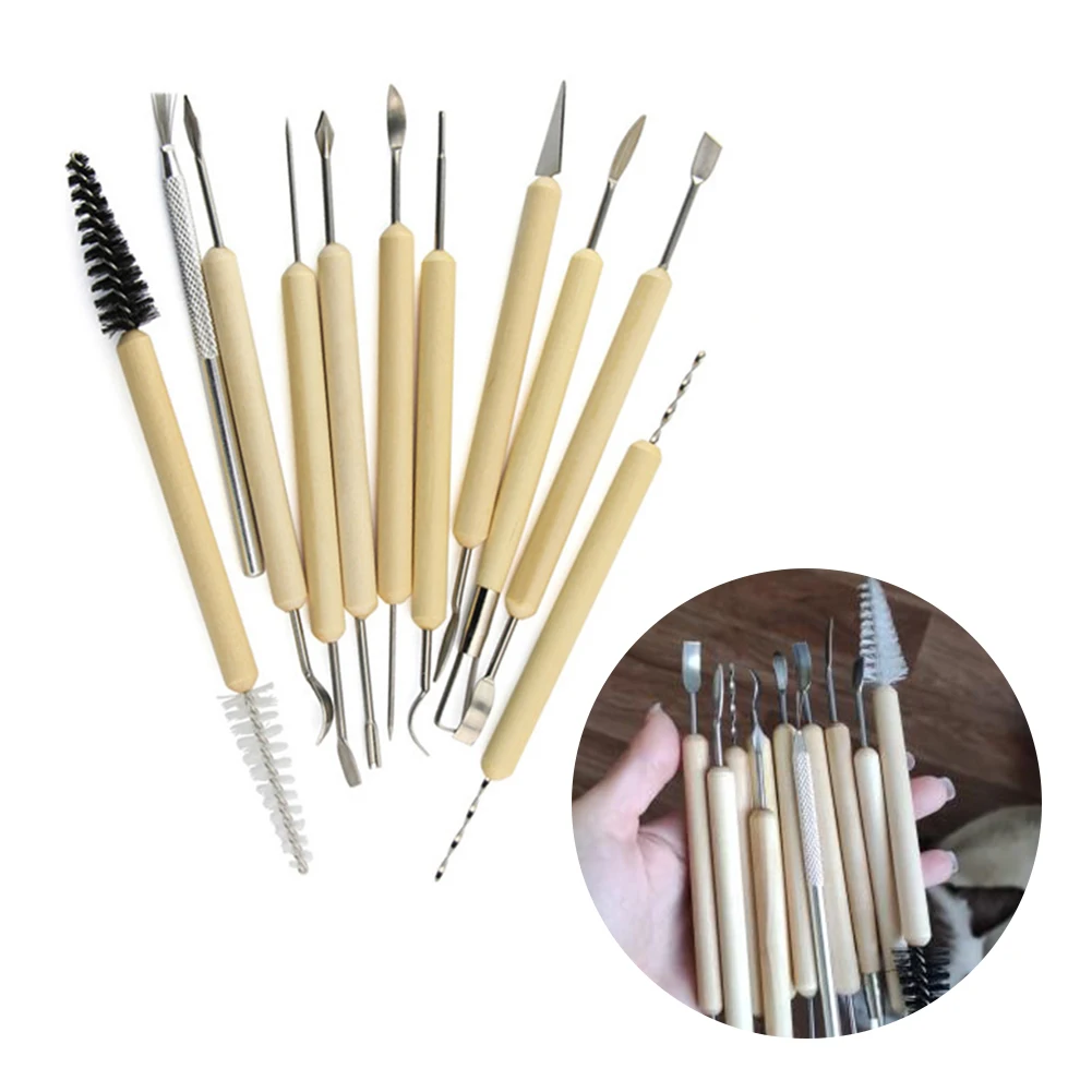 

11pcs Clay Sculpting Kit Sculpt Smoothing Wax Carving Pottery Ceramic Tools Polymer Shapers Modeling Carved Tool Perfect