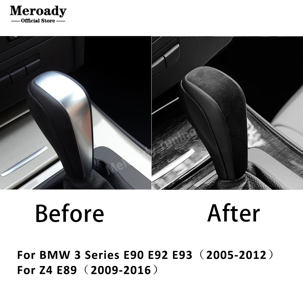 

Suede Shift Knob Sticker Gear Lever for BMW 3 E90 E92 E93 2005-2012 Z4 E89 Center Contral ABS Frame Trim Cover Car Accessories