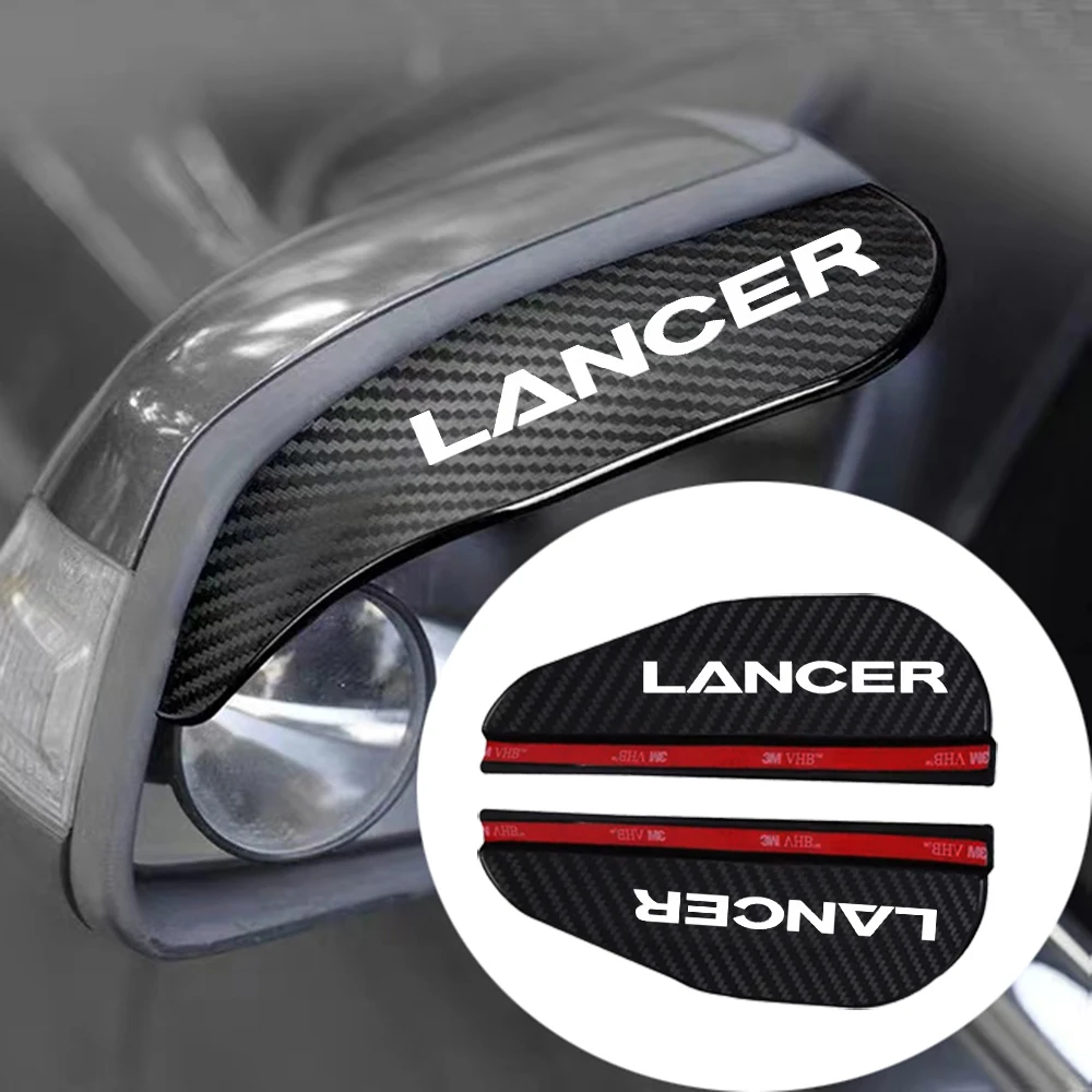 

2x Car Rearview Mirror Rain Eyebrow Protector Rain Sticker for Mitsubishi LANCER Logo Weatherstrip Car Accessories